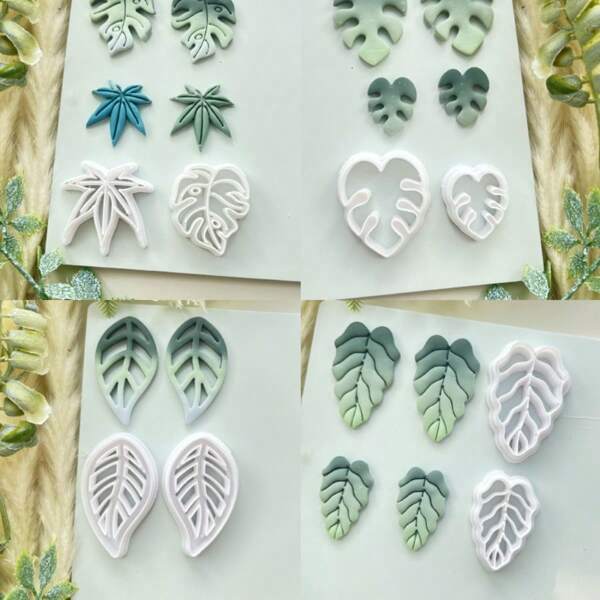 Tropical GreeneryVegetation/Plants/Greenery/Polymer Clay Cutters Hollow Botany Embossing Soft Pottery Earring Pendant Jewelry Tool