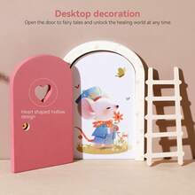 Wooden Cartoon Elf Door, Mini Ladder Decoration Fairy Tale Door Ornament, Colorful Love Elf Door Home Decoration Commemorative Photo Props, Christmas And Halloween Birthday Gifts - Multicolor - View 6