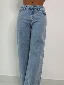 Manon Tanti Women Embroidered Bowknot Washed Denim Jeans - Light Wash - View 2