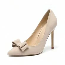 Women Pumps - 裸色,絨面8cm - 查看 2