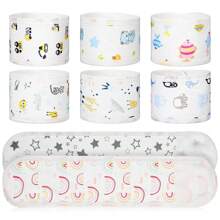 8 Pcs Cartoon Cotton Baby Infant Umbilical Cord Belly Bands Baby Belly Protector Soft Newborn Navel Belt For 0-12 Months Babies, 8 Styles