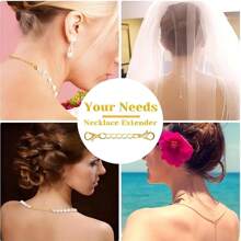 STAREDGE 1-9 Pcs Gold/Silver Stainless Steel Necklace Extension Chain, Jewelry Extender For Bracelet, Anklet, 2 In, 4 In, 6 In