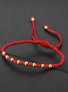 diffone Fashion Handmade Braided Rope Red Bracelet Charms Gold Beads Bracelet For Women Lover Armband Jewelry - Braided Bracelet - View 11