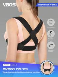 VBOSI Women Men Small Size Adjustable Unisex Upper Back Belt Shoulder Support Brace Posture Corrector Gym Gym Accessories
