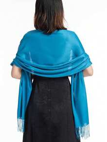 1 buc șaluri și wrap-uri Pashmina pentru femei, culoare solidă, pentru rochie de seară, costum de baie, acoperire pentru plajă, rochie de baie lungă, eșarfă, nuntă, mireasă, domnișoară de onoare, cadouri - eșarfă de cașmir - Vizualizare 13