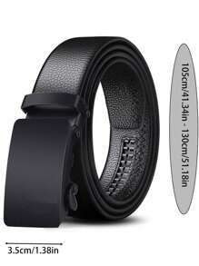 2pcs Men's Casual Business Automatic Buckle Belt - Black 2 Pieces - View 4