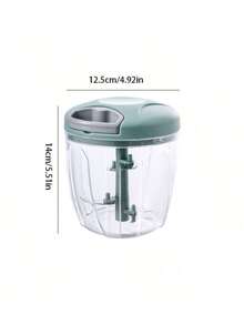 1pc Manual Meat Grinder And Garlic Chopper - Rotary Garlic Press With Transparent Container, Ideal For Chopping Vegetables And Onions - Great For Kitchen And RV Outdoor Cooking Accessories, RV Cooking Equipment | Ergonomic Design | Manually Operated Garlic Chopper, No Batteries Required