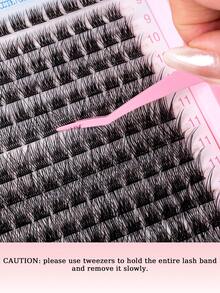 168 件 C 卷睫毛簇套装蓬松睫毛延长套装浓密簇状睫毛延长套装带粘合和密封睫毛涂抹器混合款式单根睫毛套装