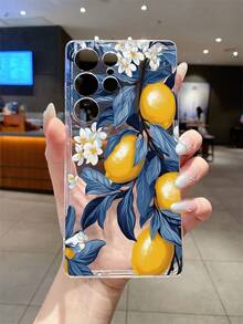 1 Pc Fruit Lemon Pattern Phone Case, Camera Lens Protection Compatible With Samsung, Nothing, Pixel, INFINIX, Xiaomi Redmi Protective Cover Waterproof Shockproof Anti-Fall Scratch Resistant - Multicolor - View 3