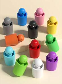 Juguete de madera, muñecas de clavijas en tazas, juguetes Montessori para niños de 3 años+, juegos de emparejamiento de madera preescolares para aprender clasificación de colores y contar