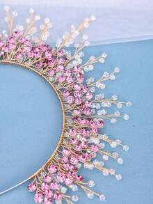 1pc Crystal Purple Headband Princess Birthday Crown, Dark Formal Dress Gothic Headpiece, Bridal Rhinestone Wedding Hair Accessory, Holiday Party Jewelry Valentine's Day Accessories - 淡紫色 - 查看 4