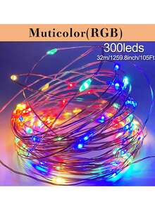 1pc 50/100/200/300LEDs Copper Wire Fairy Light Strings - USB Powered With Remote Control, 8 Lighting Modes, 7/12/22/32m Long, Perfect For Wedding, Party, Home, And Christmas Decorations - Yellow - View 24