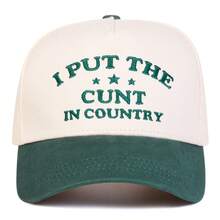 1 件女式“I Put The In Country”卡车司机帽，个性化字母和星星刺绣棒球帽，街头时尚五片帽，户外防晒休闲帽，适合春秋旅行海滩 - 彩色 - 查看 4