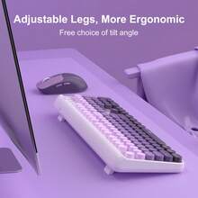 MageGee 2.4G Wireless Keyboard And Mouse Combo, Full-Size Silent Keyboard With Phone Holder And Low-Profile Square Keycaps, 3 DPI Adjustable Wireless Mouse With No Delay, Suitable For PC/Laptop/Tablet/Home Office Typing - Multicolor - View 7