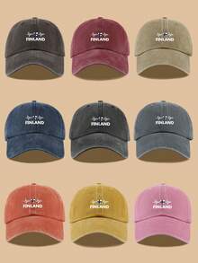 1 件可调节芬兰国旗和心电图印花棒球帽，轻便卡车司机帽，非常适合户外运动、徒步旅行和露营 | 爱国设计，户外头饰 | 复古风格帽子，节日和生日的理想礼物