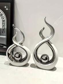 1pc Modern Abstract Art Resin Sculpture Decor - Contemporary Home Decoration Suitable For Living Room, Bedroom, Desk, Dining Table, Office, TV Cabinet, Bookshelf, Also As Wedding/Housewarming Gift - Multicolor - View 5