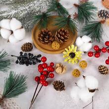 42 Peças Galhos Artificiais de Pinheiro com Agulhas de Pinheiro e Bagas Vermelhas, Pinhas Artificiais de Natal, Hastes com Bagas, Suprimentos para Fazer Coroas de Natal, Decoração de Casa, Artesanato, Decorações de Natal, Decoração de Quarto, Inverno
