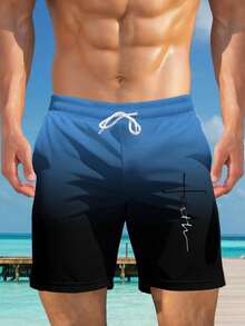 Shorts de praia casuais com estampa 3D havaiana plus size masculino - secagem rápida, cintura com cordão, perfeito para passeios de verão - Multicolorido - Ver 5