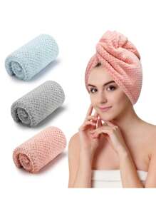 3 件装超细纤维毛巾，女士湿发发巾，速干发巾，防毛躁卷发头巾，返校、旅行度假必备，女士发饰