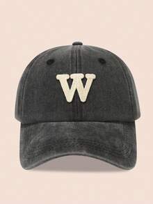 1pc Kids Washed 26-Letter Baseball Cap, Boys Girls Sun Hat Suitable For Outdoor, Sunscreen, Daily Wear