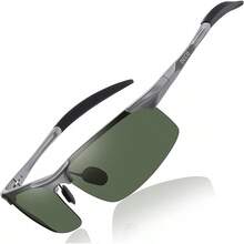 DUCO Mens Sports Polarized  UV Protection  For Men 8177s - Gunmetal Frame Dark Green Lens - View 12