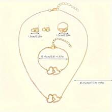 Fashion Necklace Set 4- Dazzling Silver Heart Women's Long Chain Set - Exquisite Accessories - Diverse Clothes And Accessories - Exquisite Gifts - Bạc - Xem 2