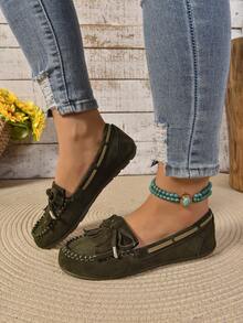 2025 New Lightweight Tassel Round Toe Comfortable Flat Non-Slip Soft Bottom Casual Loafers, Suitable For Mothers