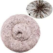 1pc Fluffy Gradient Round Pet Bed, For Dogs & Cats, All Season, Deep Sleep, Soft & Comfortable, Suitable For Medium & Large Pets