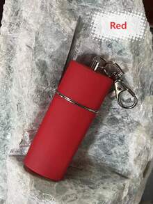 便携式烟灰缸，优质阻燃ABS金属材质，防异味，酷炫旅行烟灰缸，带钥匙扣，户外烟蒂处理管，可爱时尚烟灰缸，黑色