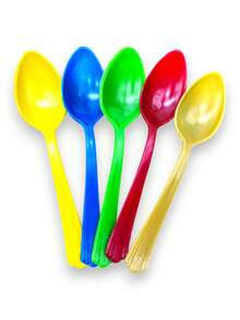 24 Pz Cuchara Sopera Plástico Reutilizables De 18cm Fiesta Colores. - Multicolor - Ver 3