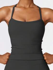 Women's Quick-Dry Cami Tank Top - Casual Summer Sleeveless Shirt Gym Clothings Women - Black - View 2