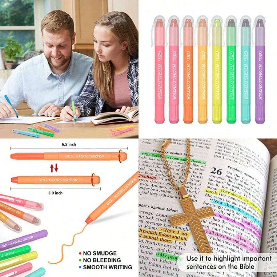 Feela Bible Gel Highlighter Study Kit 8 Bright Colors - 如圖 - 查看 1