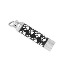 Paw Urn Cremation Necklace Sterling Silver Dog Cat Pet Paw Print Cremation Jewelry For Pet Ashes Animal Keepsake Memorial Charm Pendant Necklace