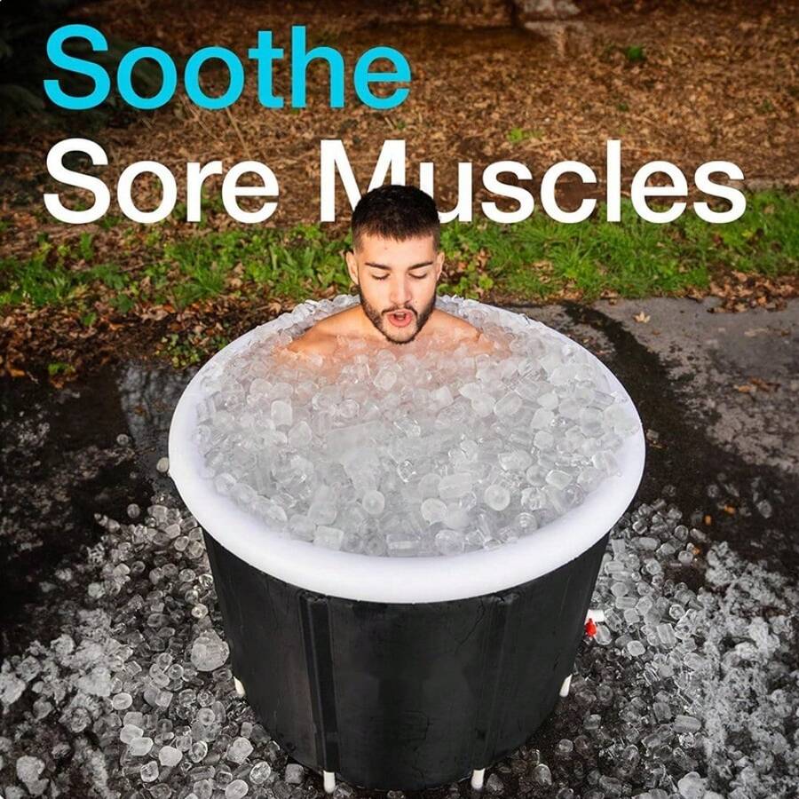1pc Foldable Inflatable Bathtub, Portable Cold/Hot Water Bath Tub For Athletes And Home Use, Easy To Store Bathroom Bathroom Accessories Bathroom Tools