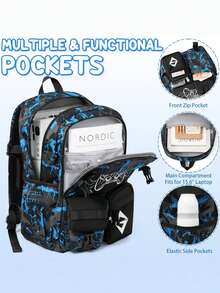 Glow In The Dark Backpack For School Boys, 3 PCS Cool Luminous Kids Backpacks With Lunch Box & Pencil Pouch, Toddler Backpack Bookbag Schoolbag Set For Elementary To High School Students, Back To School Gift For Son, Grandson, Nephew, Brother, Friend - Music - 查看 4