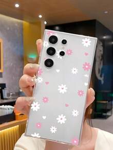 1个花卉爱心图案软壳手机壳，兼容、荣耀、红米、三星Galaxy A04e/12/A13/A14/A34/A50/A52/A53/A54/S21/S22/S23/S24/S25/S25 Ultra、6A/7A/8A、12T/13T，国际版，非国内版。 - 無色 - 查看 4