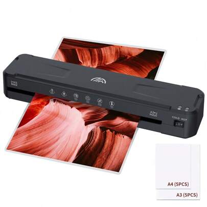 CRENOVA 13 Inch Laminator Machine With 10 Laminating Sheets, Fast Warm-Up No Jam A3 Laminator, 11x17 Cold & Thermal Laminating Machine For Home School Office