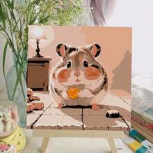 成人初學者用藝術按數字畫，動物按數字畫，蝴蝶/貓按數字畫套件，適用於家居牆面裝飾，8x8英寸 - 動物系列 - 查看 32