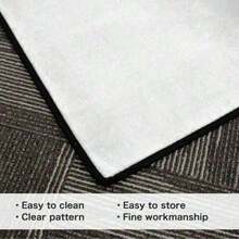 1PC 3.1'x2', 8.4'x6' Modern Vintage Stripe Print Low Pile Rug, Bedroom Area Rug, Non-Slip Dot Rug, Easy To Clean, Home Decor, Room Decoration - 黑色 - 查看 8