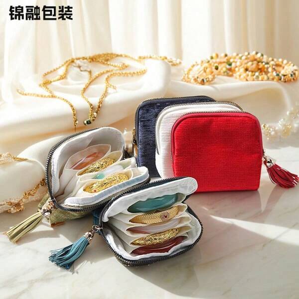 Luxury Jewelry Storage Pouch With Elegant Tassel Pendant, Versatile Bracelet And Bangle Organizer, Stylish Zipper Bag For Travel And Home Use, Perfect Gift For Birthdays, Anniversaries, And Special Occasions, Keep Your Precious Accessories Neatly Organized And Easily Accessible, Ideal For Fashion Enthusiasts And Jewelry Lovers, Enhance Your Style With This Chic And Functional Storage Solution, Perfect For Storing Earrings, Necklaces, And More, Elevate Your Jewelry Collection With This Must-Have Accessory.