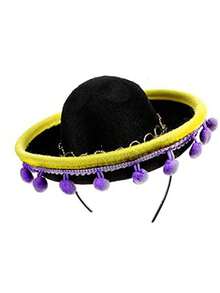 1pc Mexican Party Hat Headband, Carnival Halloween Hair Hoop Mini Hat,Christmas - Khaki - View 19