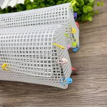 10pcs White Plastic Canvas Needlework Bed Sheets - Square Grid Embroidery & Cross-Stitch Mesh Mats For DIY Crafts, Bookmarks, Bags, Cups - Hand-Knitting Supplies For Beginners & Experts, Sewing Supplies - As shown - View 10