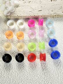 20pcs 9mm Thin Flared Silicone Ear Gauges, Punk Style Piercing Jewelry, Minimalist Fashion Ear Plugs - Speaker Silicone Ear Amplifier - View 16