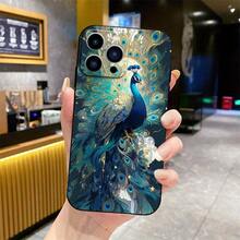 Funda de cuero negro con plumas de pavo real navideñas, linda y simple, gruesa y antigua, funda protectora para teléfono móvil, moderna y sencilla, personalizada y creativa, diseño a prueba de golpes y anticaídas, resistente a la suciedad y duradera, adecuada para  17/17 Pro/17 Pro Max/17 Air/ 16/16 Pro/16 Pro Max/16 Plus/ 15/15 Pro Max/15 Pro/15 Plus/ 14/14 Pro/14 Plus/14 Pro Max/ 13/13 Pro/13 Pro Max/12/12 Pro/12 Pro Max/11/11 Pro/11 Pro Max/XR/X/XS/XS Max. Es el regalo de cumpleaños perfecto para novias, novios, esposos, esposas, amigos o para uno mismo, innovador y a la moda, adecuado tanto para hombres como para mujeres. - Multicolor 2081 - Ver 5
