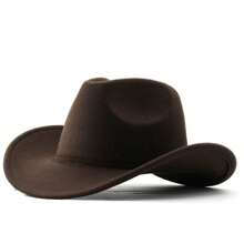 1pc A Unisex Classic Western Cowboy Hat With A Silver Bull Shape Trim For Casual Everyday Wear, Western Cowboy Party, Bar Cowboy - Arrow Black Leather Hat - View 14