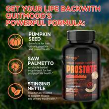 Quitmood Saw Palmetto Supplement For Men - Prostata And Urinaryy Health Care, 60 Capsules - Saw Palmetto Supplement Plus Pumpkin Seed, Pygeum, Turmeric, Quercetin And Sunflower Lecithin - 1 bottle - 查看 2