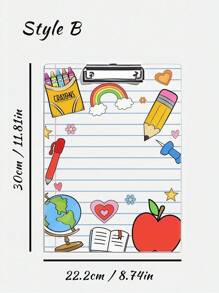 1pc Customized Text Teacher Clamp, Personalized Customize Name Acrylic File Board, Customized Style Flower Teacher Clipboard, Hand Painted Stationery Flower Pattern, Personalized Teacher Appreciation Gift, Year End Gift, Teacher Supplies,For School Supplies,Back To School