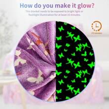 蝴蝶毯，柔软舒适的法兰绒儿童盖毯，适合男孩和女孩的礼物，薰衣草发光毯，柔软的法兰绒毛绒毯玩具，适合 1-10 岁的女孩和男孩，感恩节圣诞节生日礼物 - 蝴蝶 - 查看 9