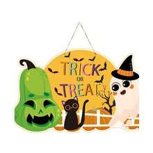 1pc Halloween Door Hanging Decoration - Peculiar Pumpkins, Bats - No Electricity Required - Indoor/Outdoor Party Decoration - Perfect For Halloween, Christmas, And Autumn - Easy To Hang On Rope Rings - Home, Office, Or Classroom Decoration - Annual Decoration, Halloween Decoration, Holiday Home Decoration, Handicraft Decoration, Festival Decorations, Festival Shoppers, Christmas Best