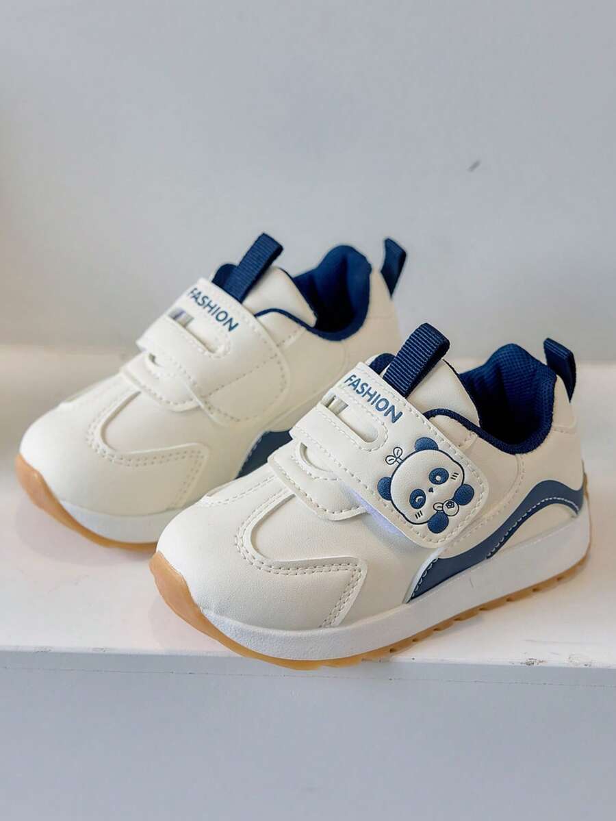 1 Pair Toddler Fashion Sports Shoes, Lightweight Anti-Slip Breathable Baby Walking Shoes, Unisex College Style Casual Running Shoes - Blue - View 1